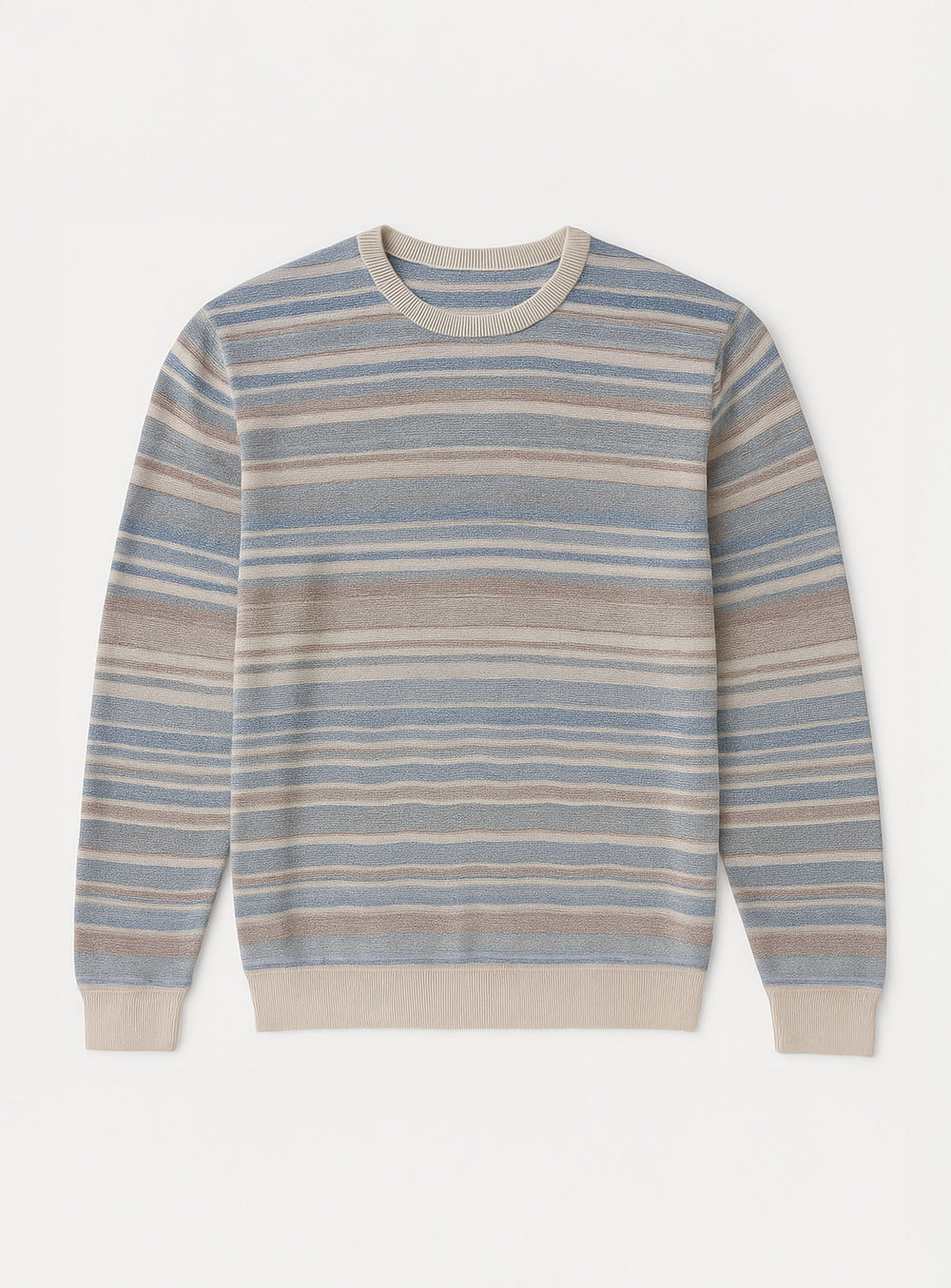 OREN | Cotton Crewneck Stripe Long-Sleeve Sweater|| OREN | Pull En Coton À Col Rond Et Rayures À Manches Longues