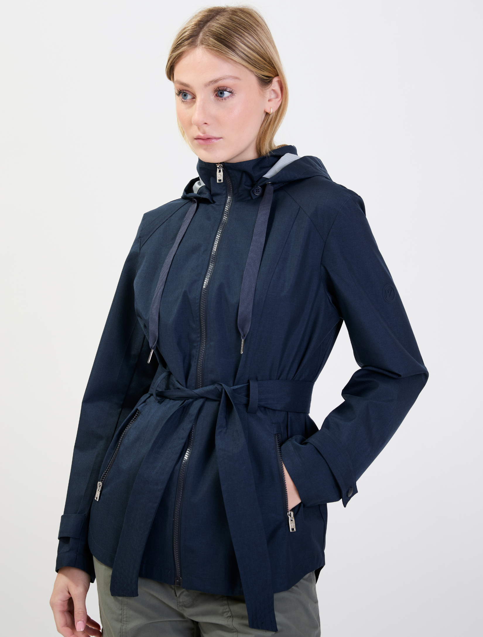 Navy top rain jacket