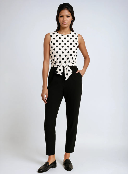 DARCY | Polka Dot Jumpsuit With Belt ||DARCY | Combinaison À Pois Avec Ceinture