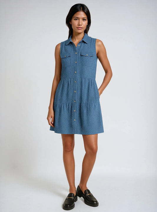 NESSA | Short Flowy Button Dress|| NESSA | Robe Courte Fluide À Boutons