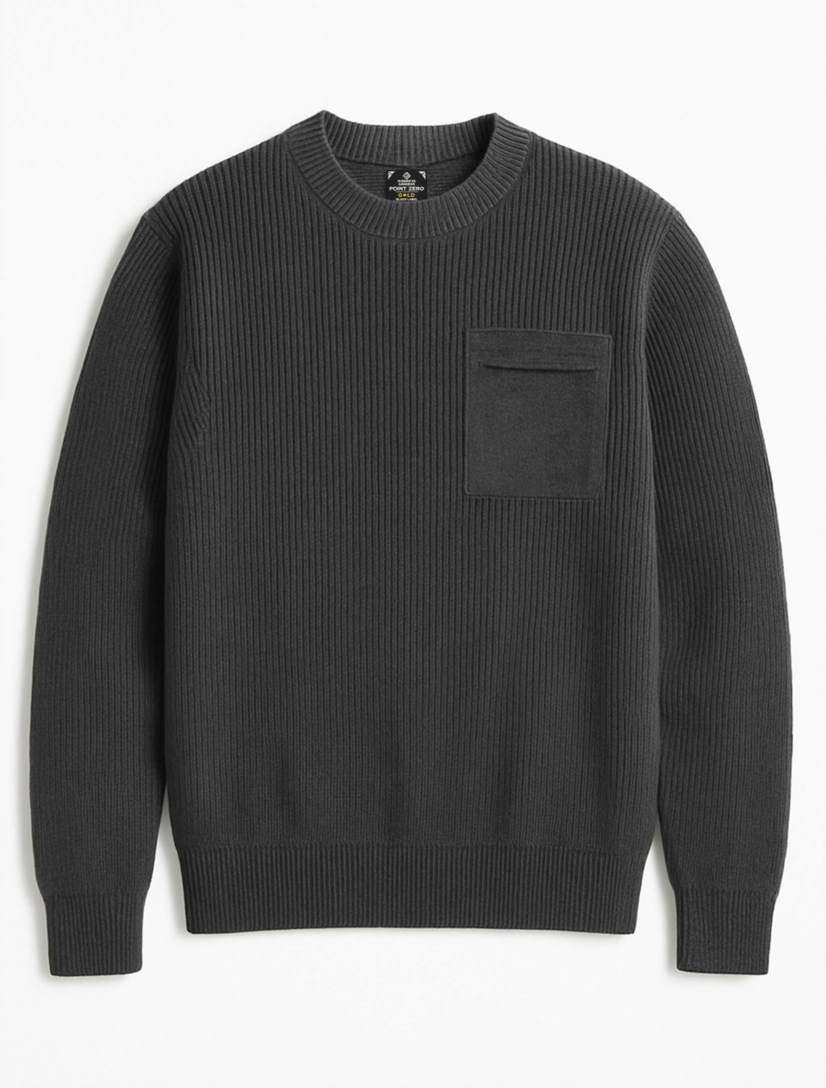 TYLER | Textured Shaker Knit Crewneck Sweater – Point Zero