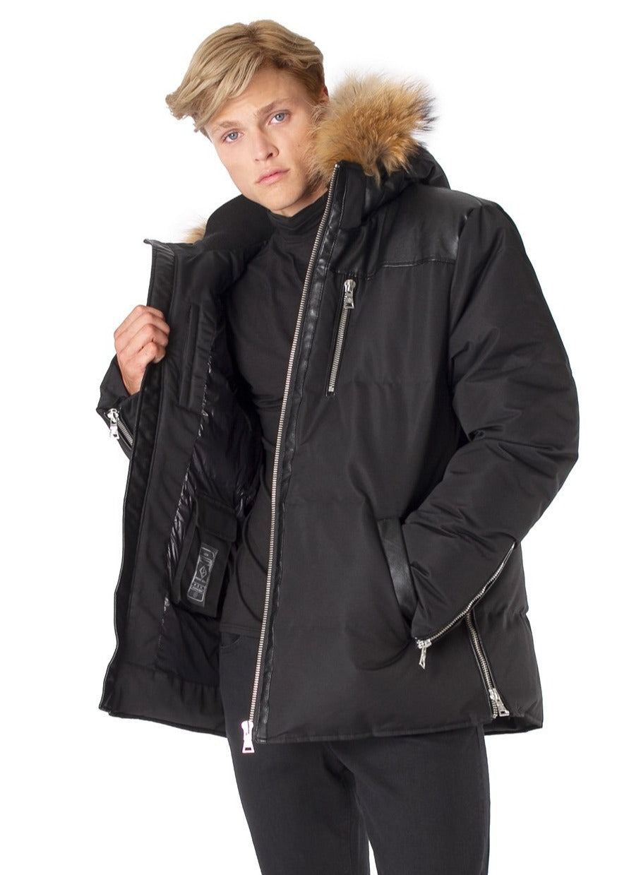 OXFORD | PREMIUM DOWN-FILLED HOODED OXFORD TASLAN JACKET WITH NATURAL – Point  Zero