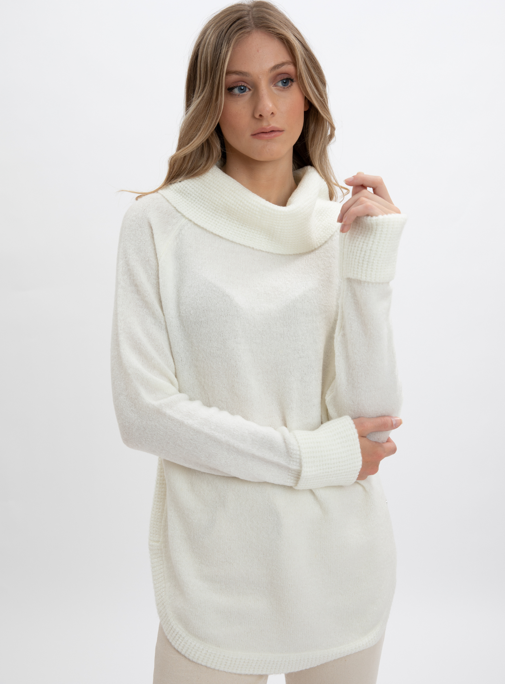 Winter white sales cowl neck sweater