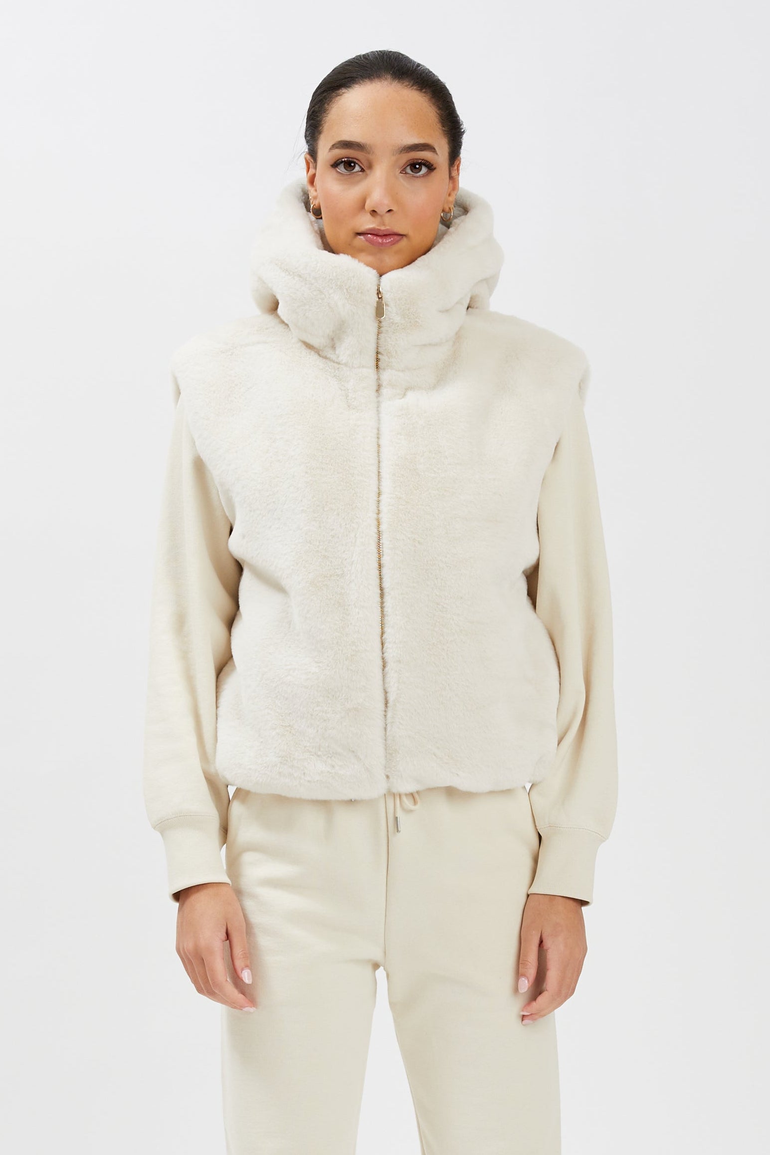 ELARA | Gilet Puffer en Fausse Fourrur