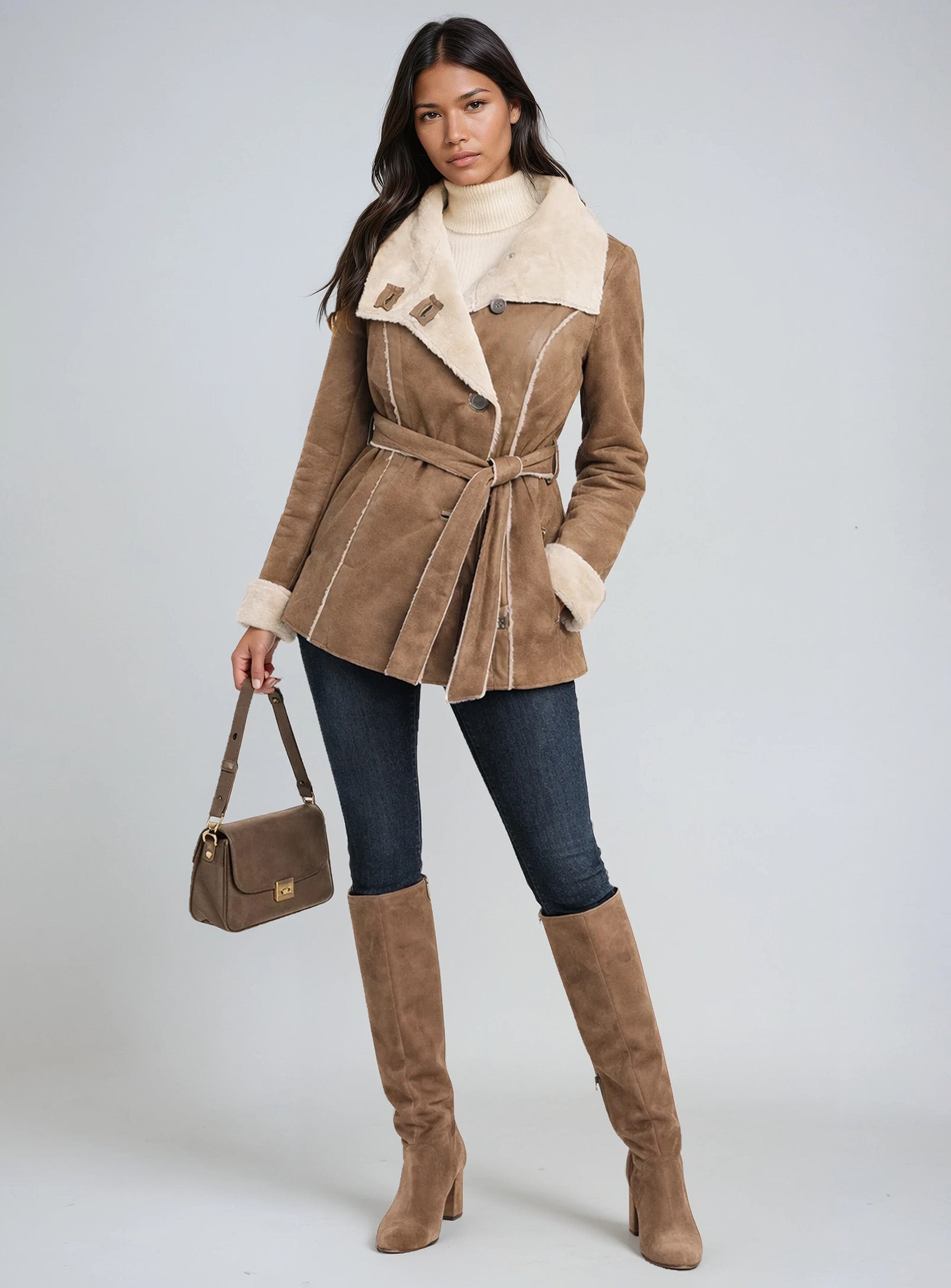 ELSSA | Manteau long en Melton