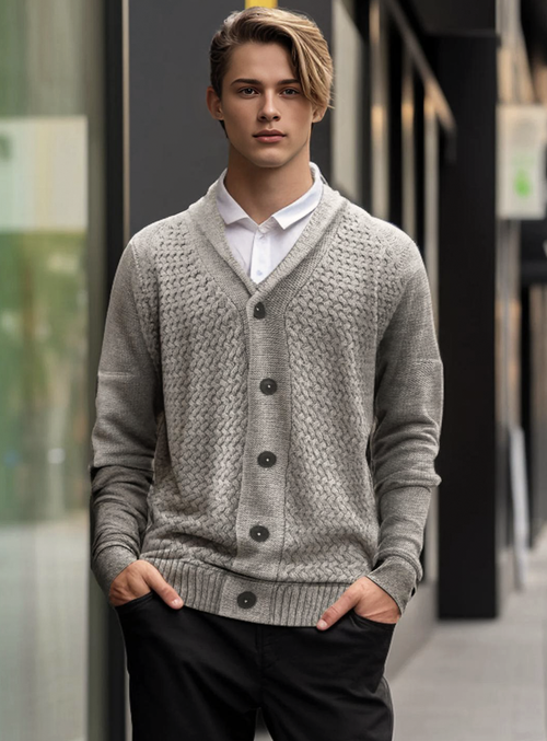 CARSON Shawl Collar Cardigan Point Zero