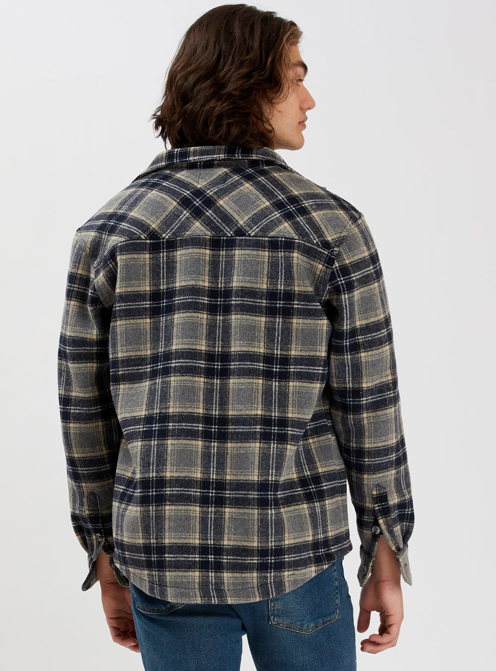 BANFF | Checkered Flannel/Polar Fleece double sided Overshirt||BANFF | Surchemise double face en flanelle et polaire à carreaux