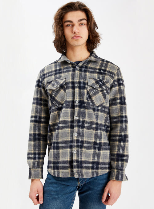 BANFF | Checkered Flannel/Polar Fleece double sided Overshirt||BANFF | Surchemise double face en flanelle et polaire à carreaux