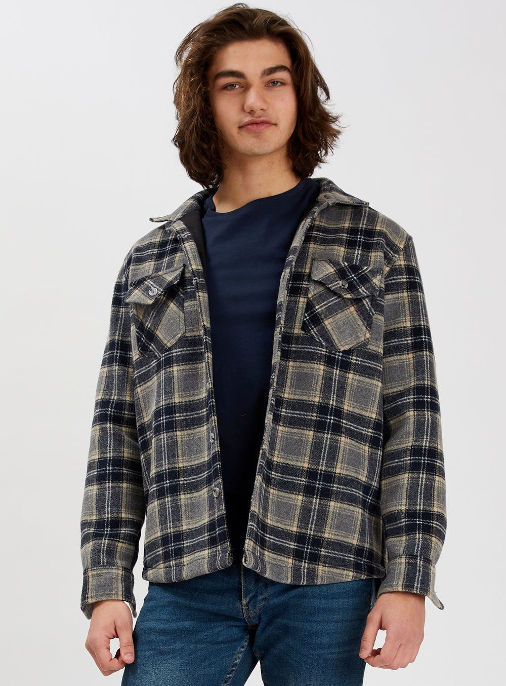 BANFF | Checkered Flannel/Polar Fleece double sided Overshirt||BANFF | Surchemise double face en flanelle et polaire à carreaux