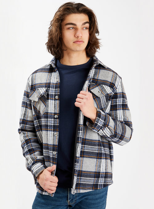 ELIJAH | Poly Check Over Shirt || ELIJAH | Chemise à carreaux en poly