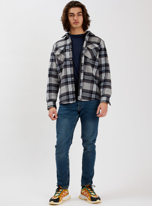 ELIJAH | Poly Check Over Shirt || ELIJAH | Chemise à carreaux en poly