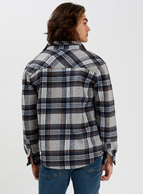 ELIJAH | Poly Check Over Shirt || ELIJAH | Chemise à carreaux en poly