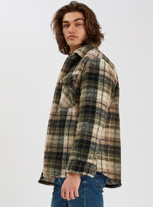 JULIEN |Quilted and Padded Sherpa Flannel Overshirt ||JULIEN | Surchemise en flanelle Sherpa matelassée et rembourrée