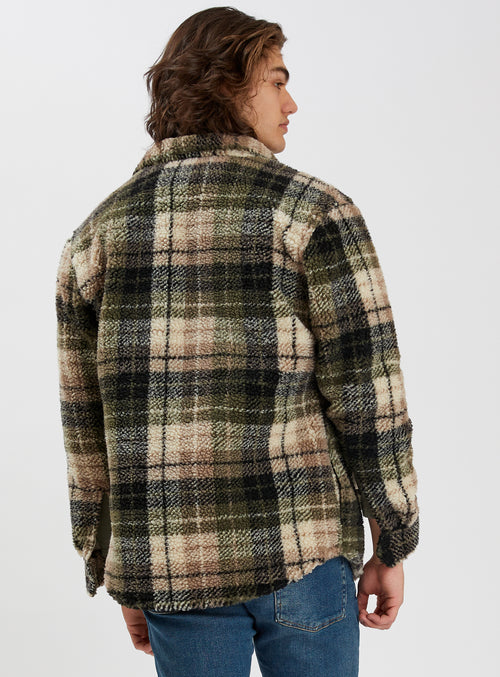 JULIEN |Quilted and Padded Sherpa Flannel Overshirt ||JULIEN | Surchemise en flanelle Sherpa matelassée et rembourrée