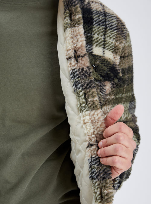 JULIEN |Quilted and Padded Sherpa Flannel Overshirt ||JULIEN | Surchemise en flanelle Sherpa matelassée et rembourrée