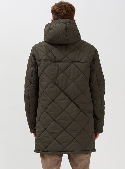 Long quilted hotsell parka