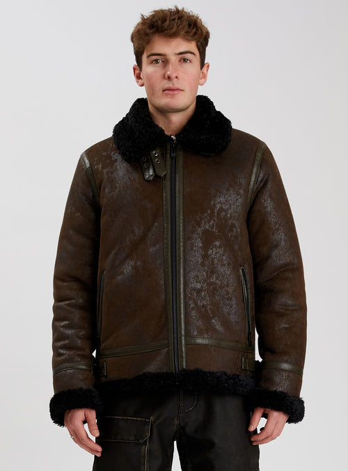 BRADLEY | Aviator vegan shearling jacket ||  BRADLEY | Blouson aviateur en faux sherling