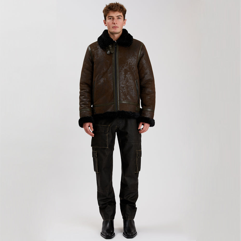 4bidden aviator faux shearling jacket sale