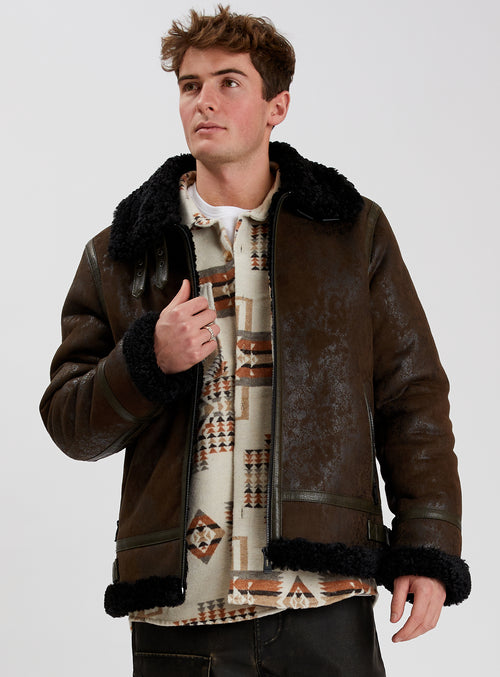 BRADLEY | Aviator vegan shearling jacket ||  BRADLEY | Blouson aviateur en faux sherling