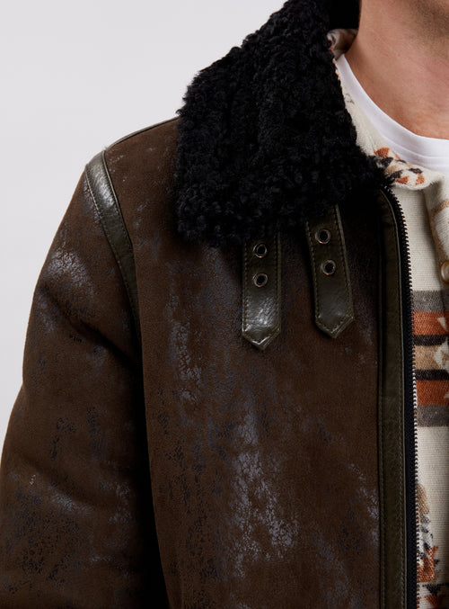 BRADLEY | Aviator vegan shearling jacket ||  BRADLEY | Blouson aviateur en faux sherling