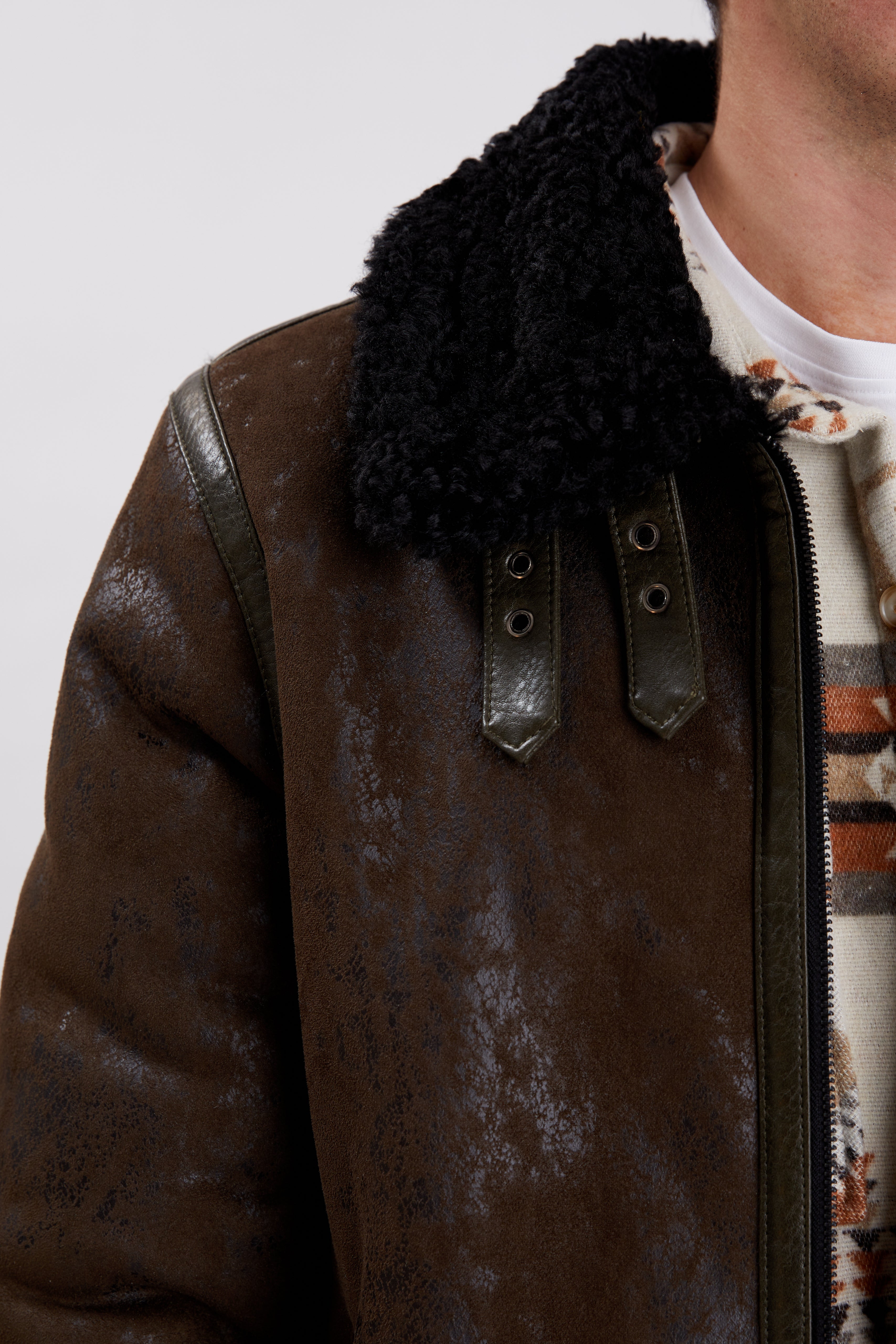 BRADLEY | Aviator vegan shearling jacket