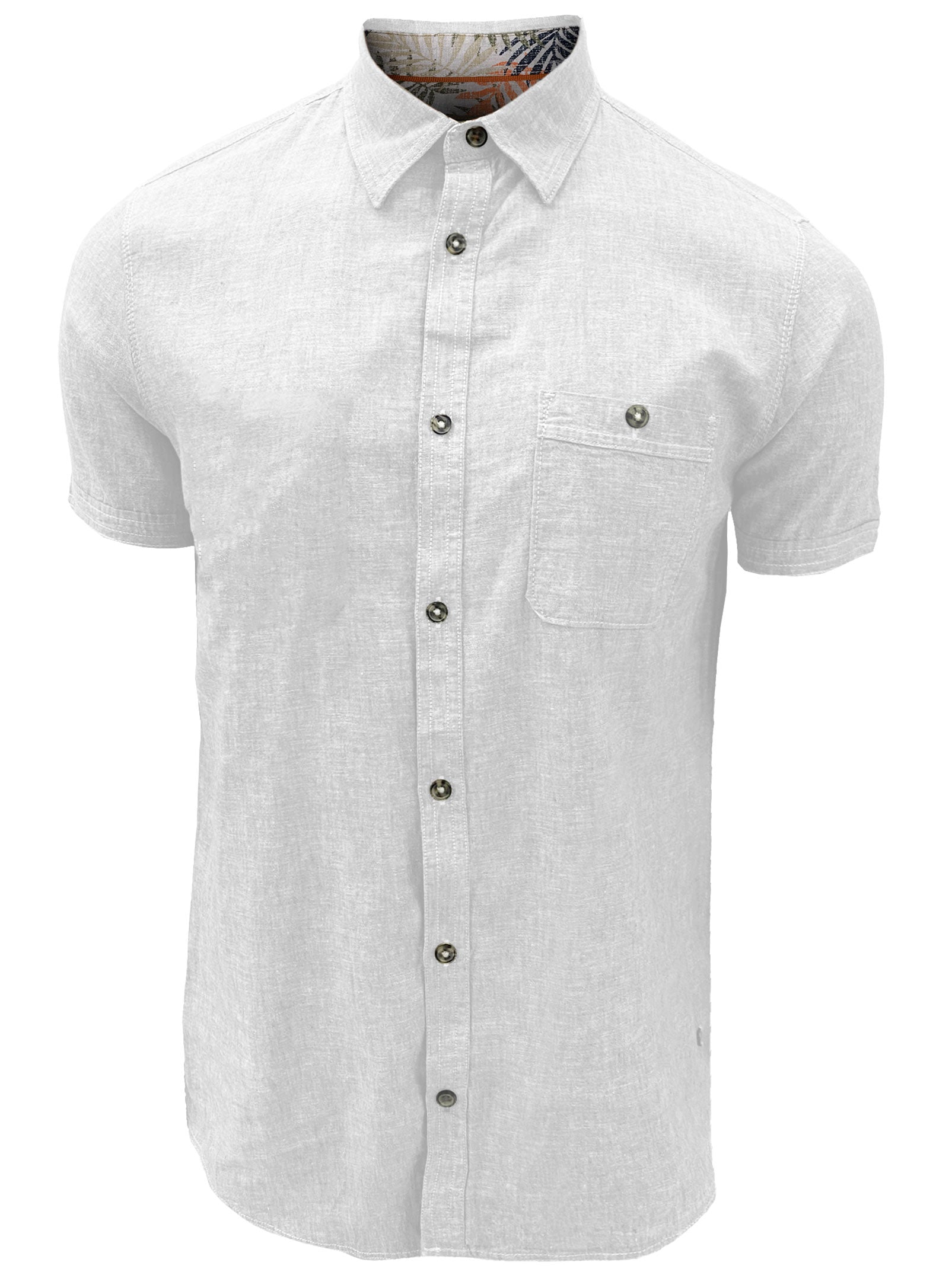 JON | Short-Sleeve Linen Cotton Slub Shirt