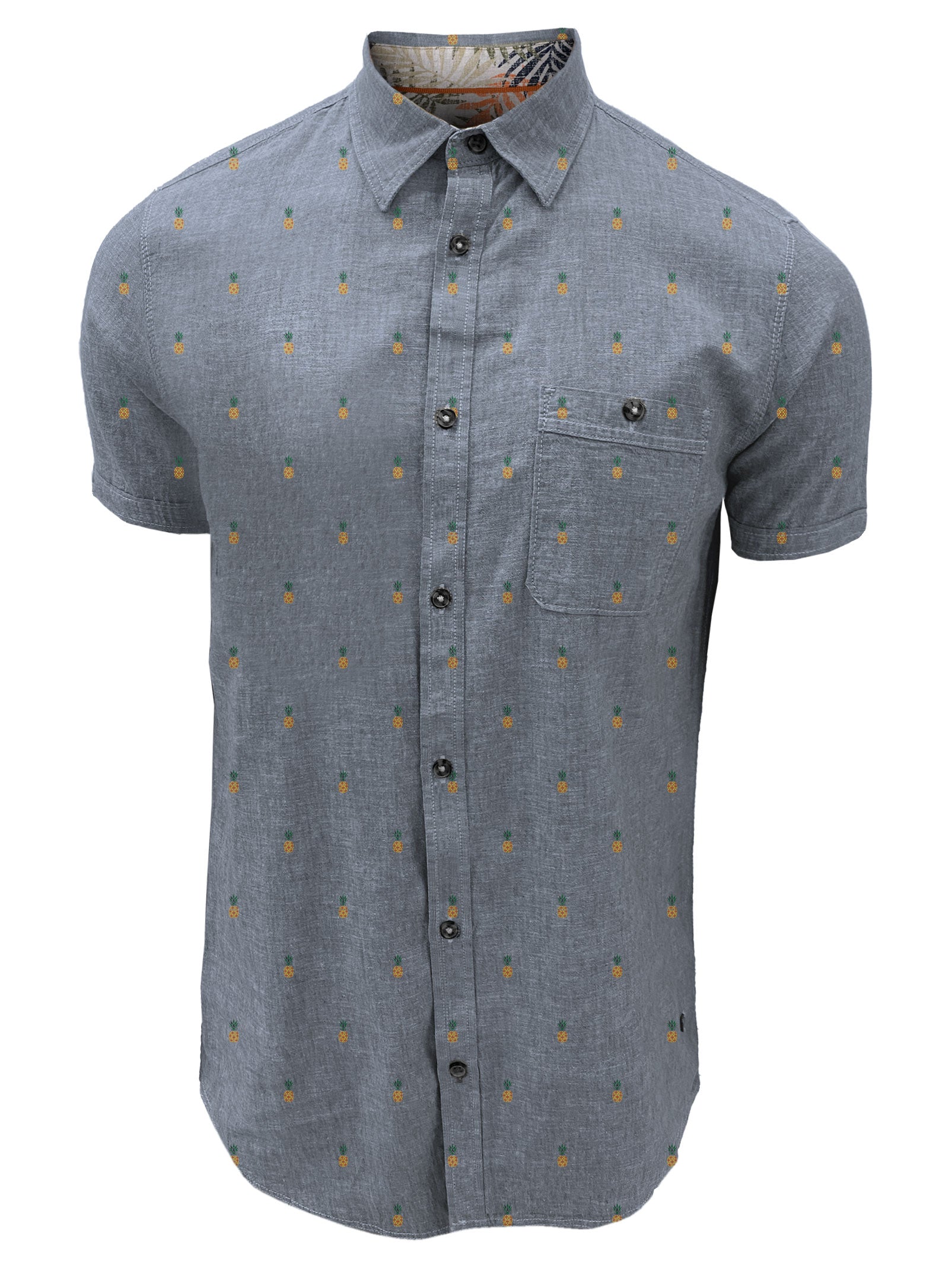 PAT | Linen Cotton Pineapple Short-Sleeve Shirt