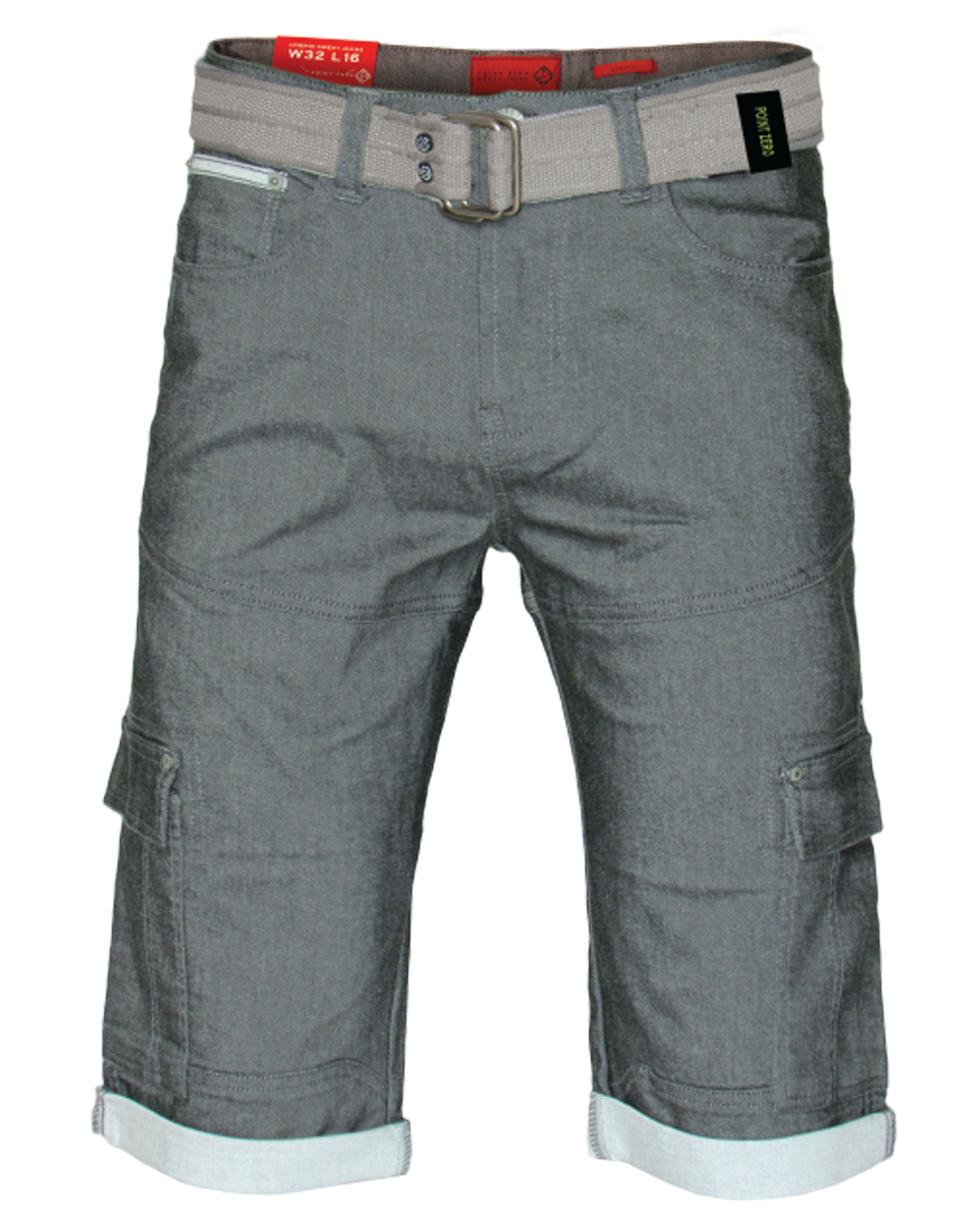 TOLGA | 2-TONE STRETCH DENIM CAPRI WITH BELT