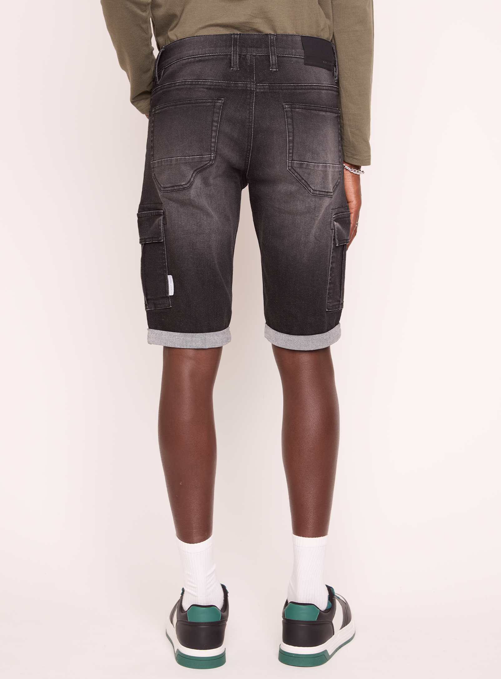 RANDY | Rolled Denim Cargo Bermuda