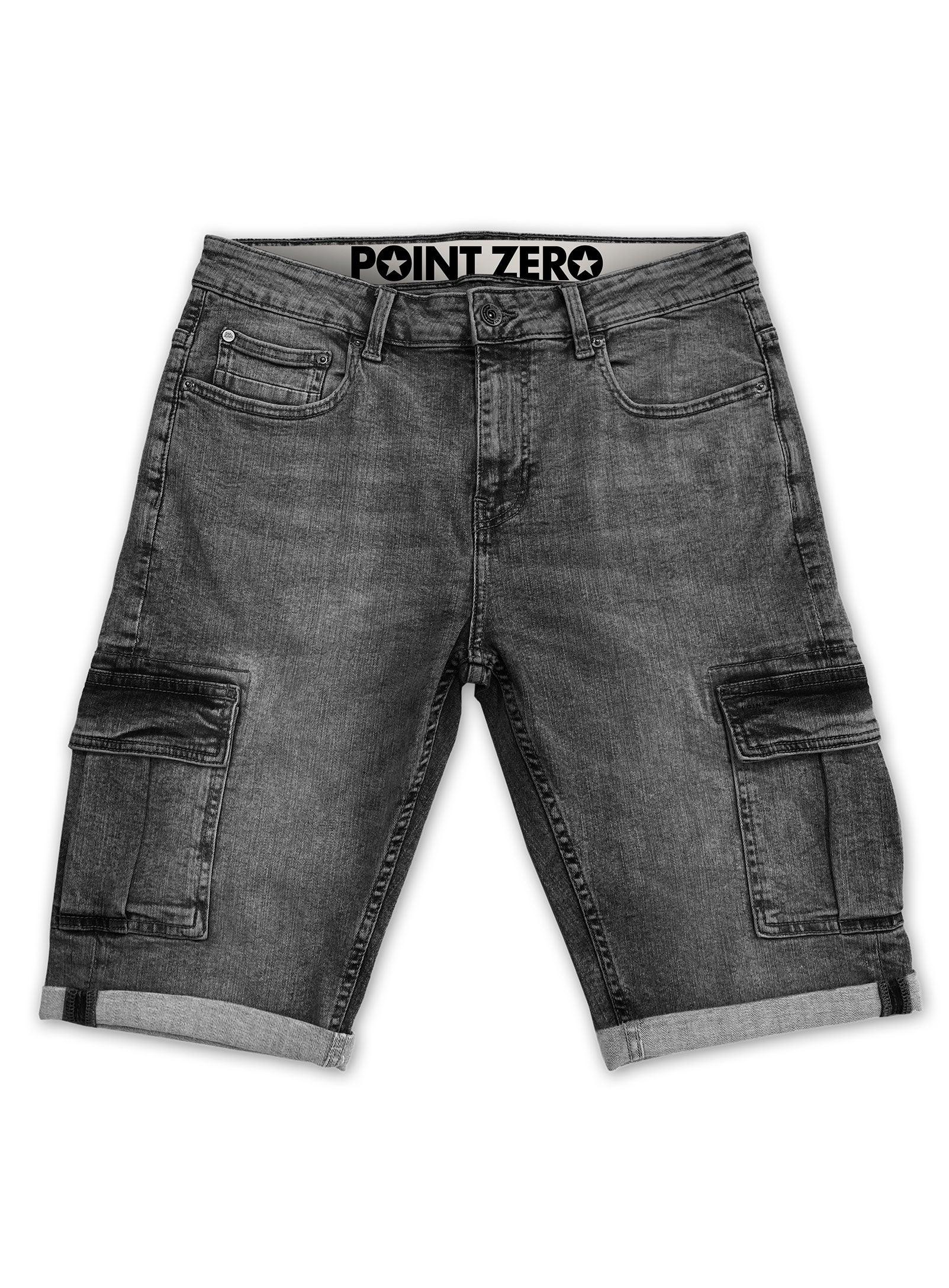 RANDY | Rolled Denim Cargo Bermuda
