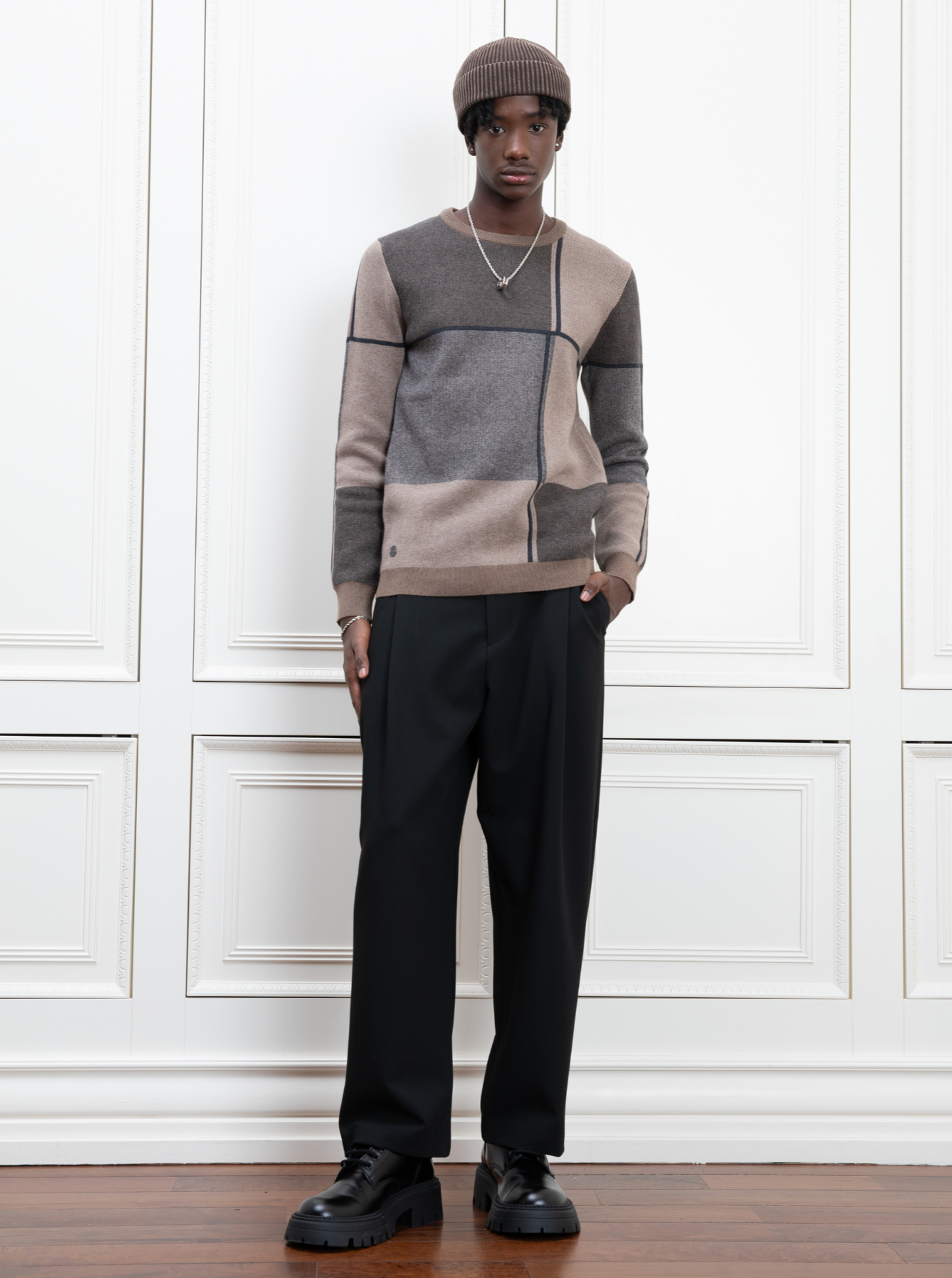 TADD | Color block geometric Sweater