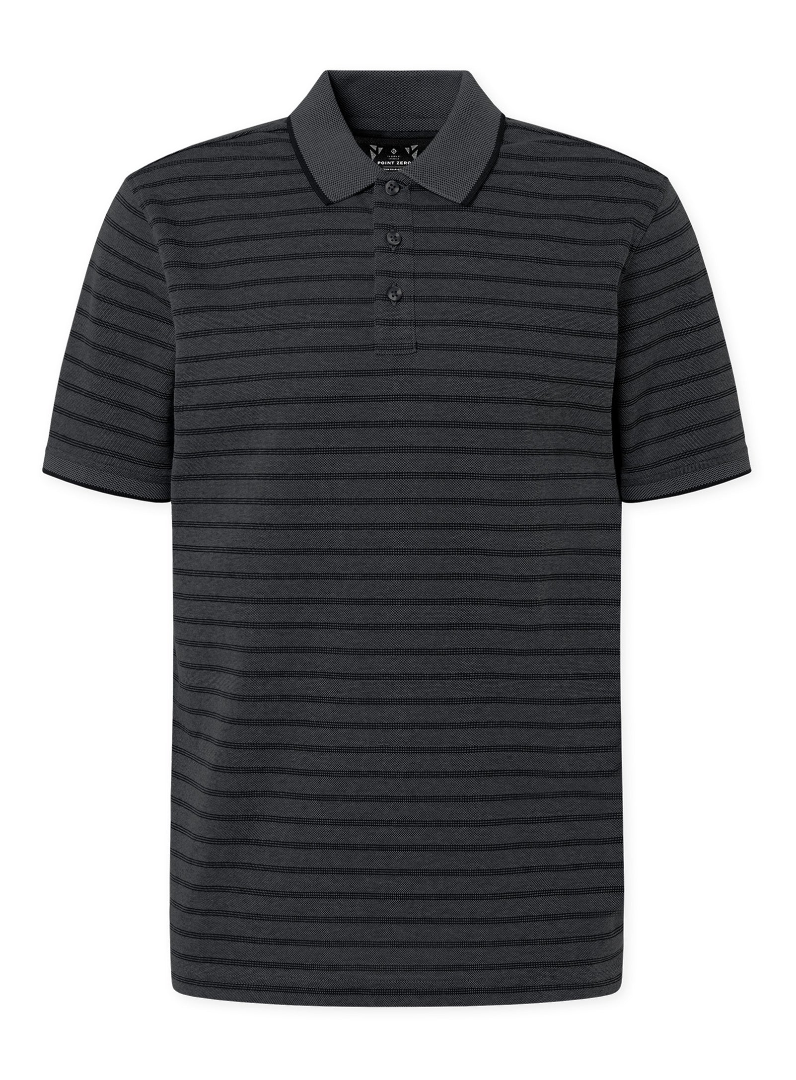 PETER | Semi Fit Striped Pique Polo