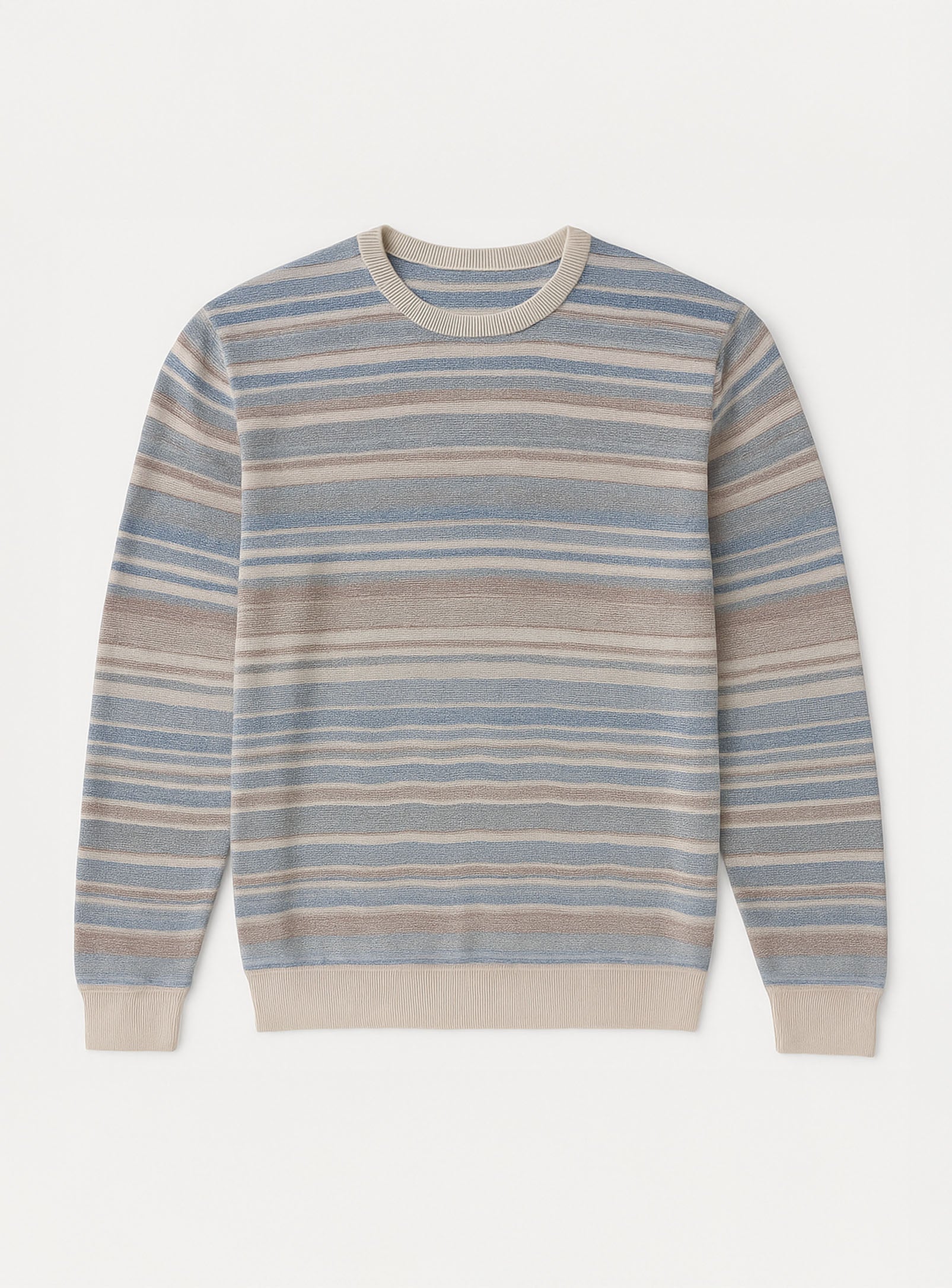 OREN | Cotton Crewneck Stripe Long-Sleeve Sweater|| OREN | Pull En Coton À Col Rond Et Rayures À Manches Longues