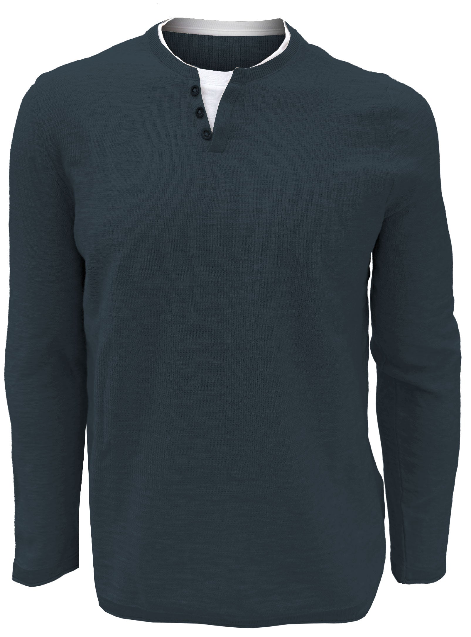 REID | Henley Cotton Blend Long-Sleeve Sweater