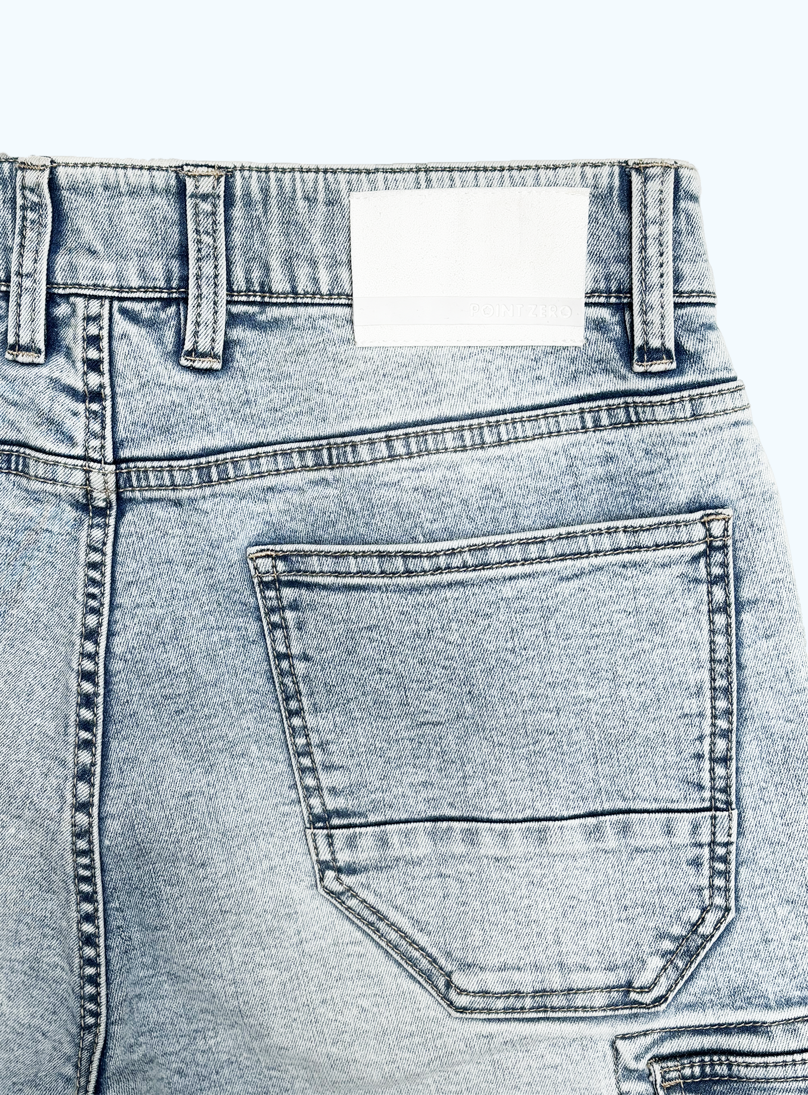 RUSSELL | 12 inch Denim Cargo Bermuda With Pockets