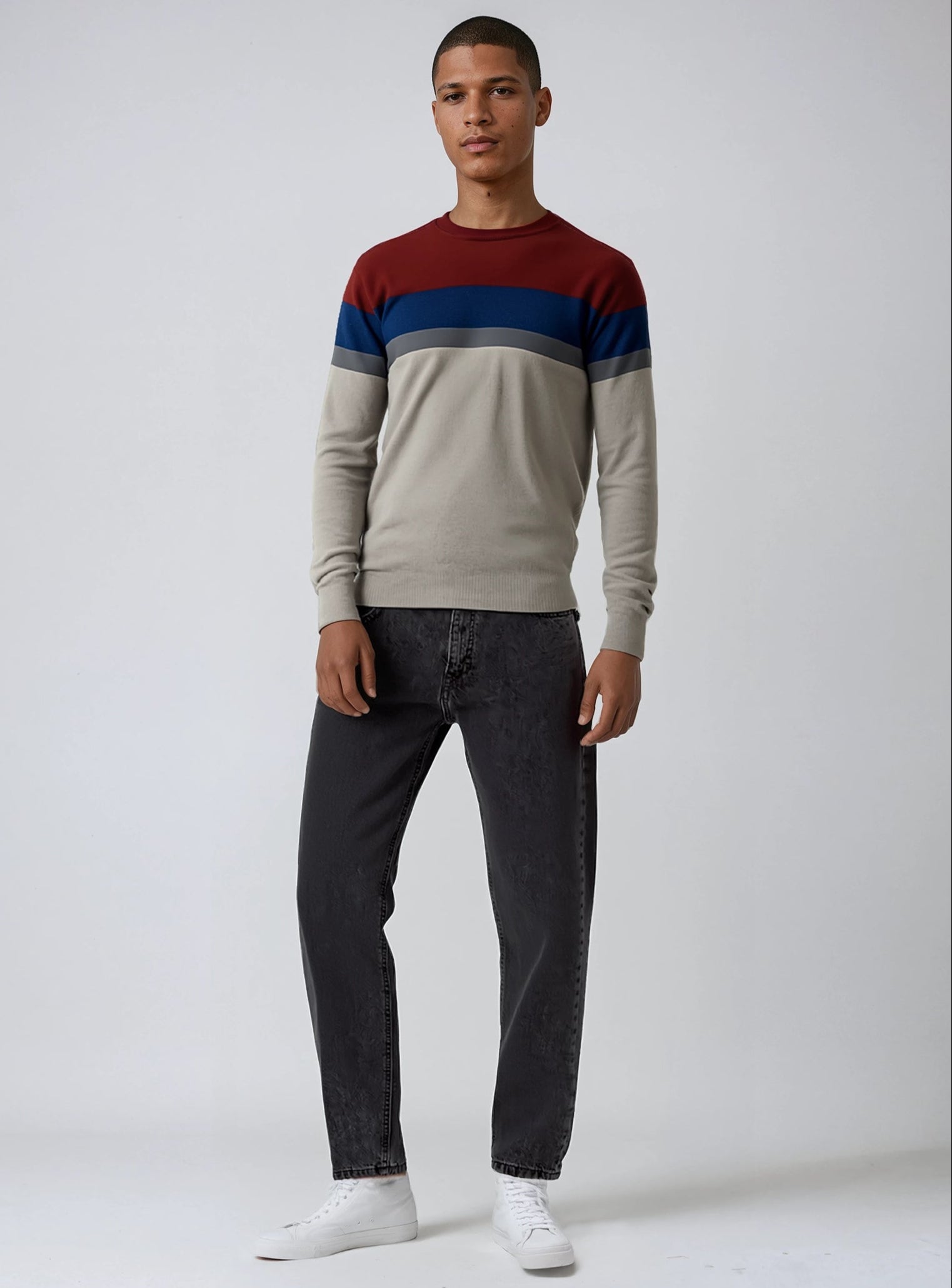 IRWIN | Fine Gauge Striped Crew Neck Sweater