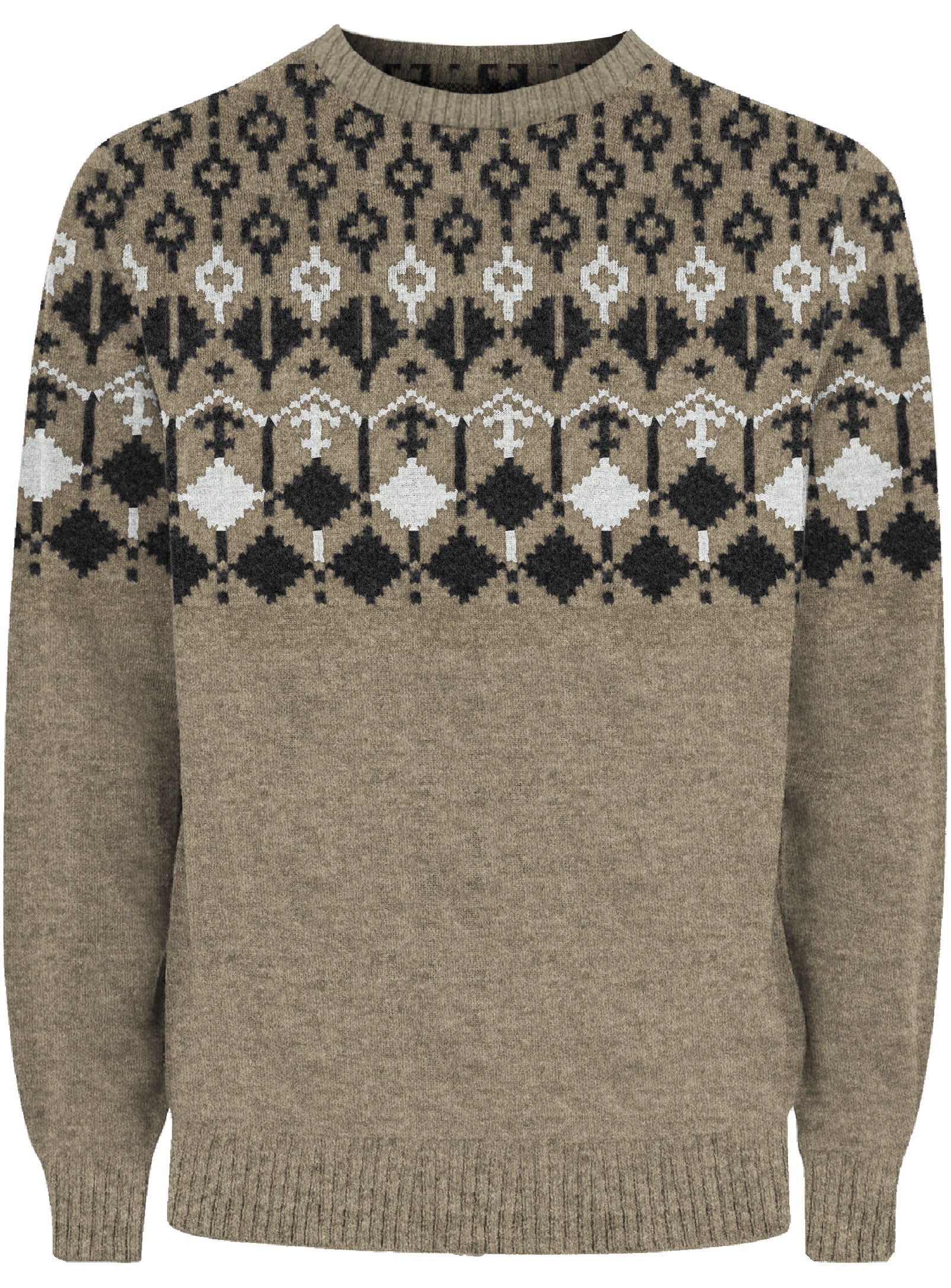 TRISTAN | Soufflé Yarn Jacquard Crewneck Sweater