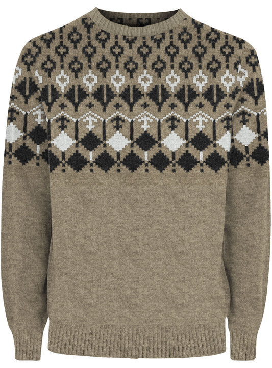 TRISTAN |  Soufflé Yarn Jacquard Crewneck Sweater|| TRISTAN |  Chandail à Col Rond en Fil Soufflé – Motif Jacquard