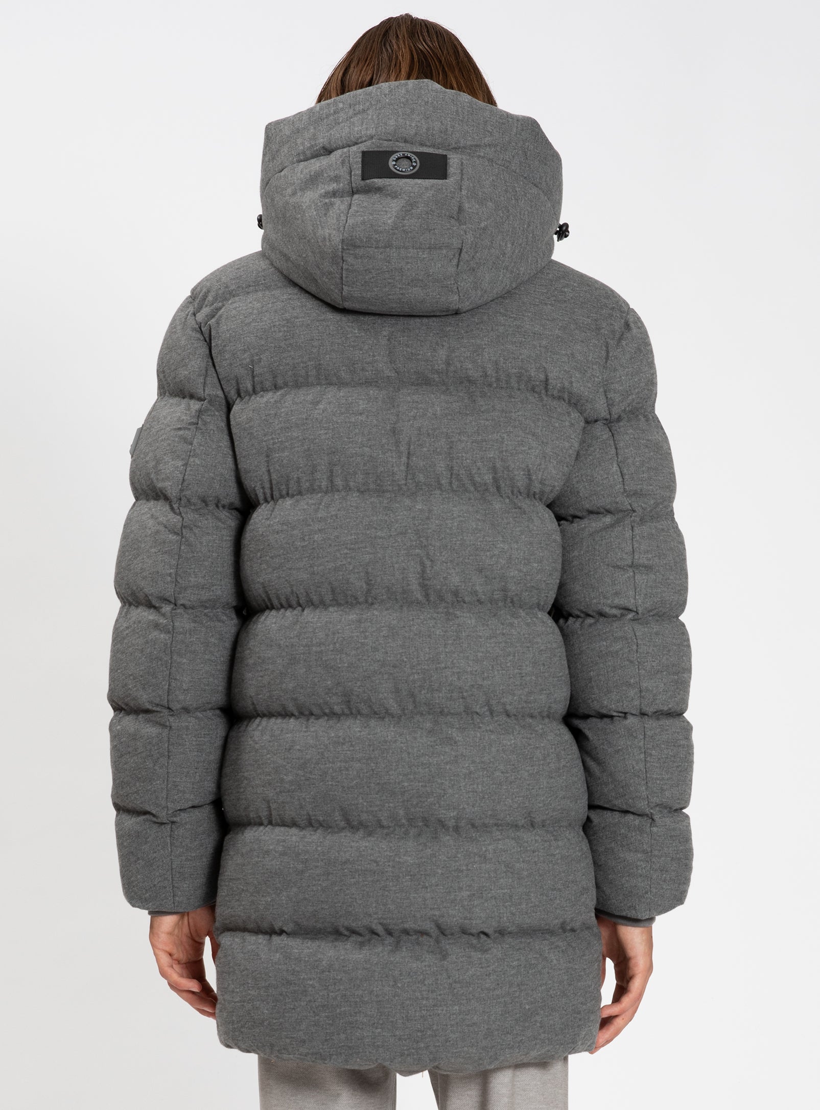 LUCIANO | Long Cashmere-Touch Heather Parka