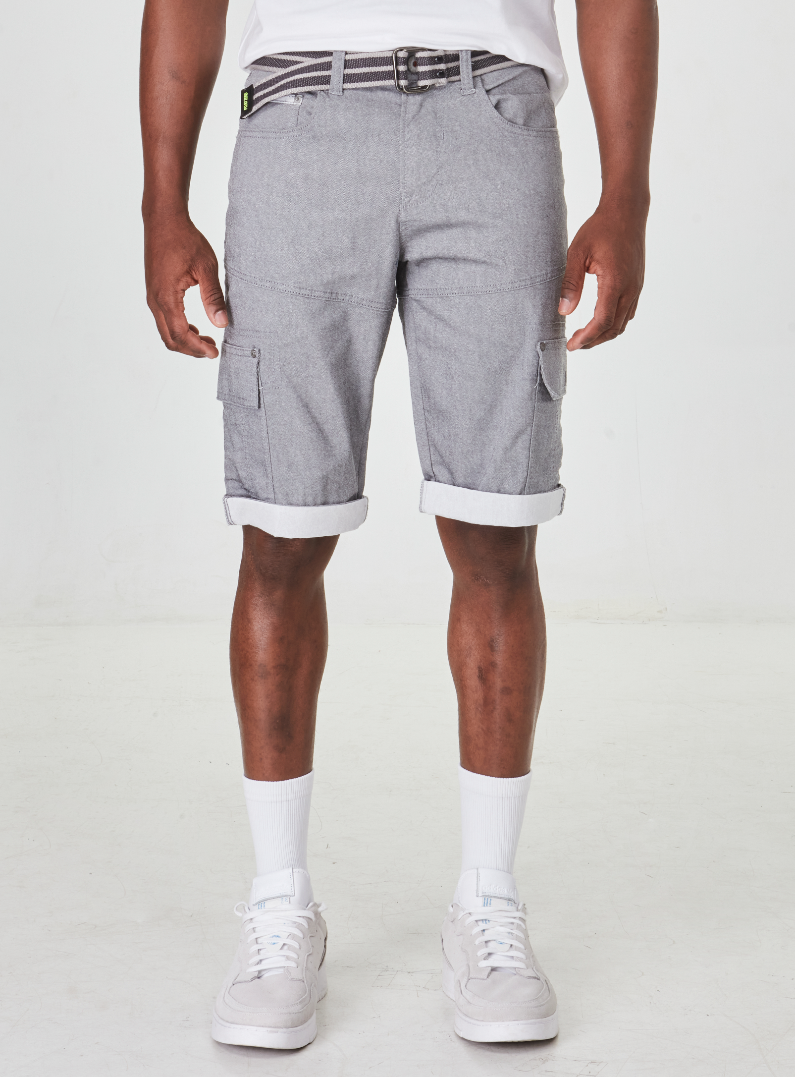 TOLGA | 2-TONE STRETCH DENIM CAPRI WITH BELT