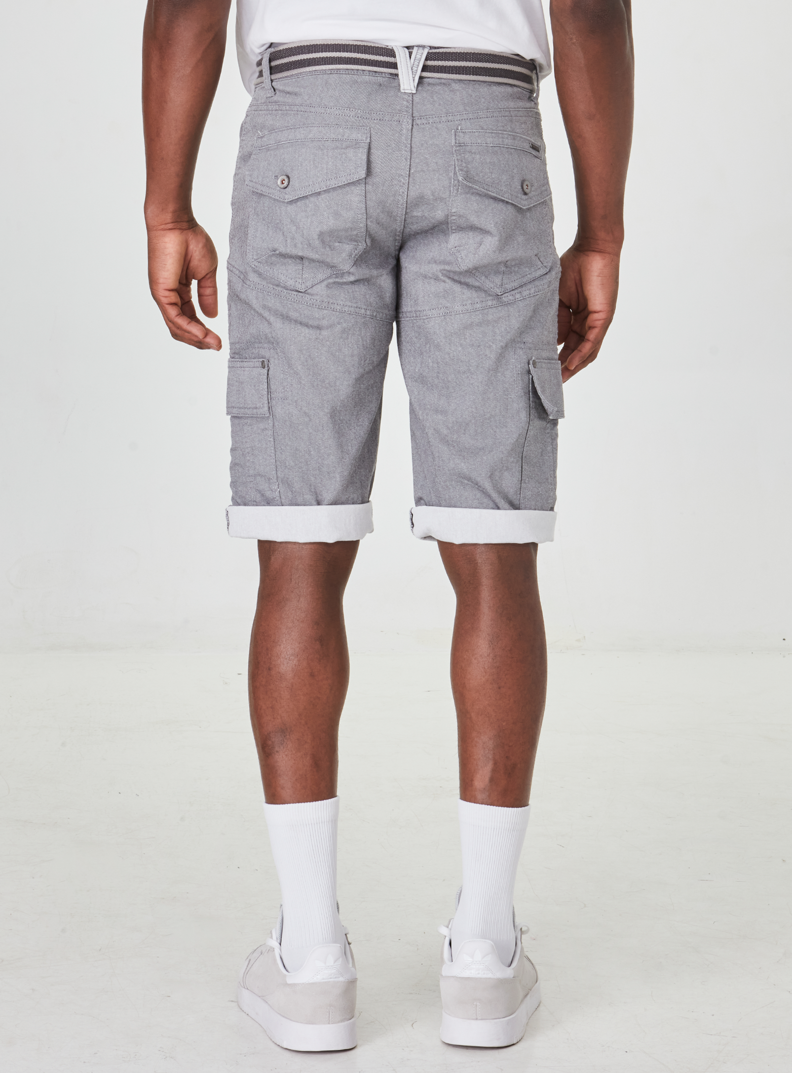 TOLGA | 2-TONE STRETCH DENIM CAPRI WITH BELT