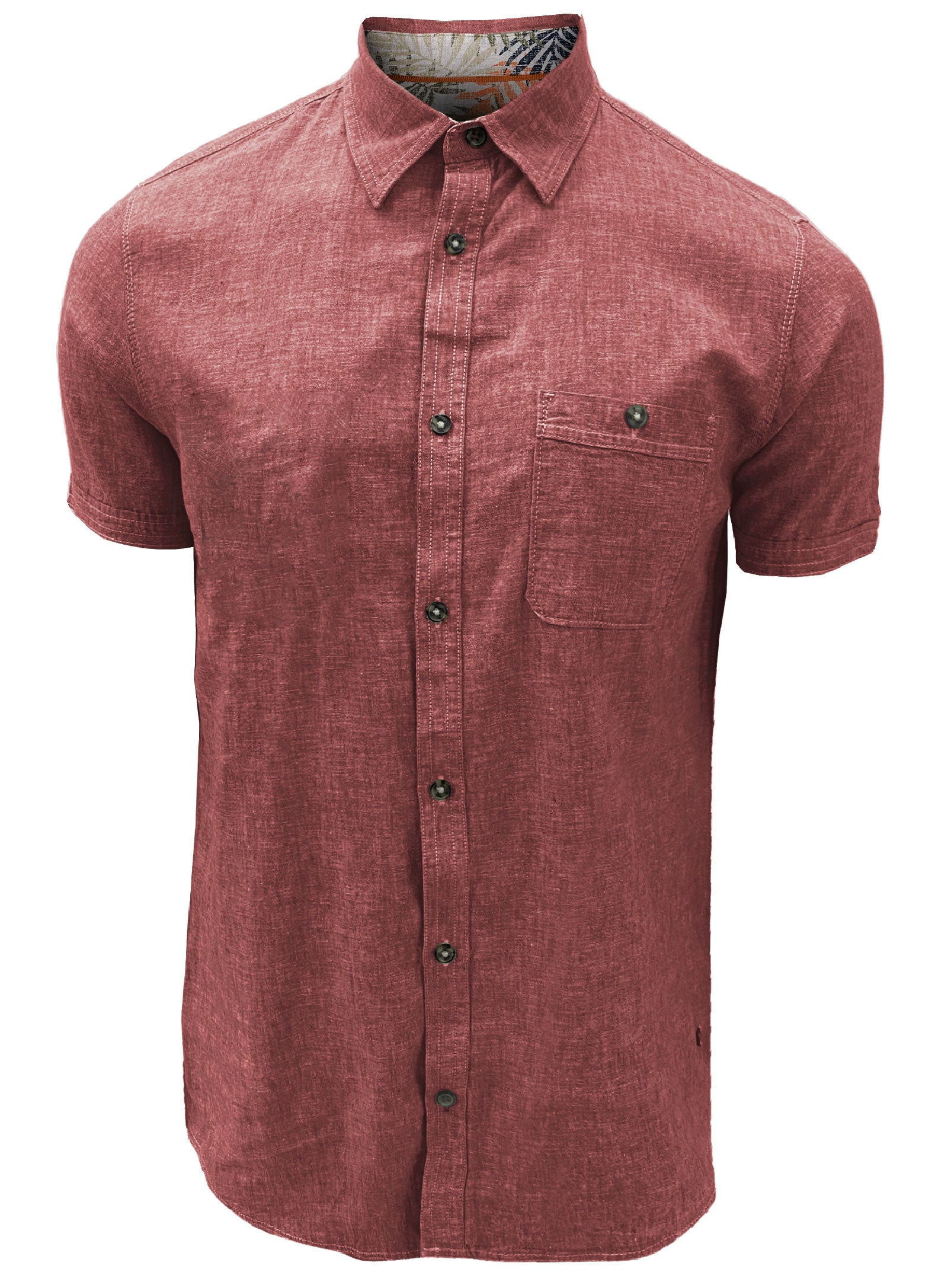 JON | Short-Sleeve Linen Cotton Slub Shirt
