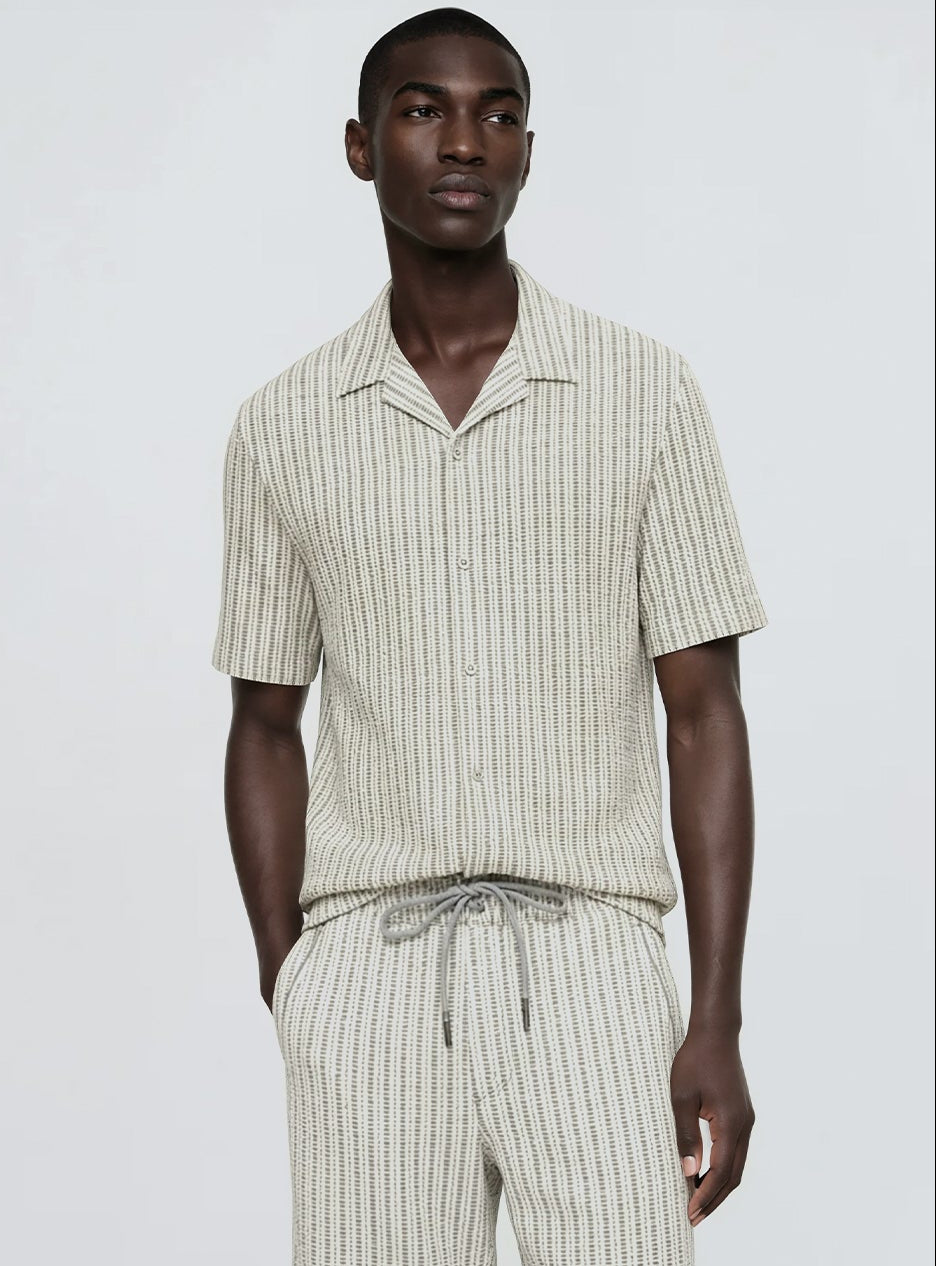 KAYN | Textured Knit Cuban Collar Shirt