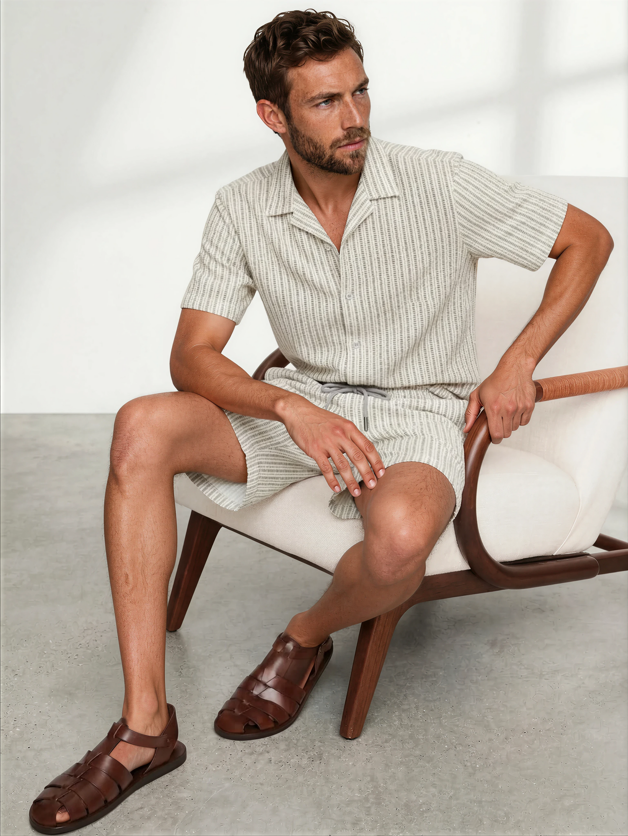 KAYN | Textured Knit Cuban Collar Shirt || KAYN | Chemise en maille texturée à col cubain