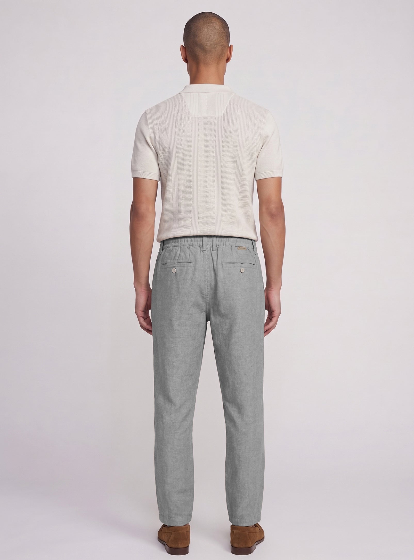 LINEKER | Linen Pants With Elastic Waistband