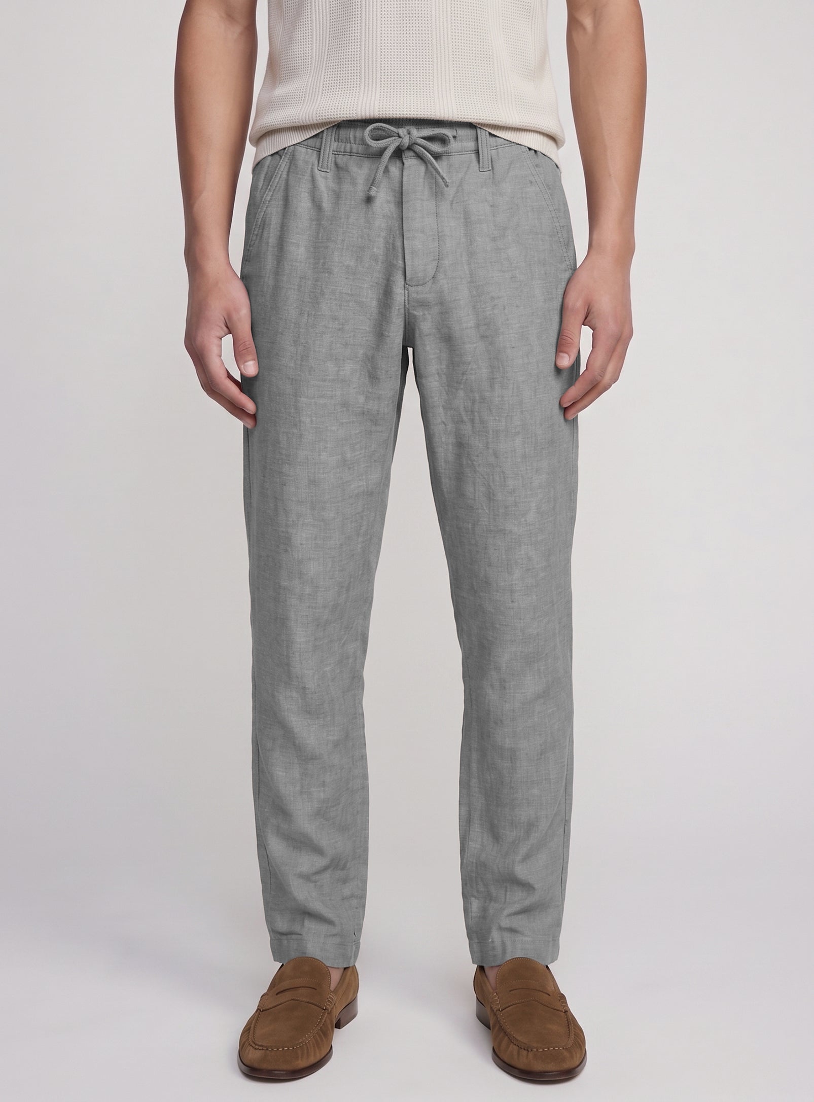 LINEKER | Linen Pants With Elastic Waistband
