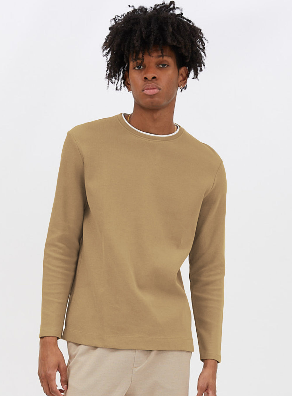 JOSH  Long Sleeve Crew Neck Rib T-shirt – Point Zero