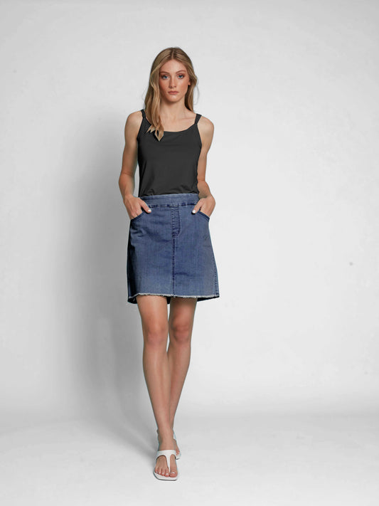 Medium Indigo Denim||Denim Indigo Moyen