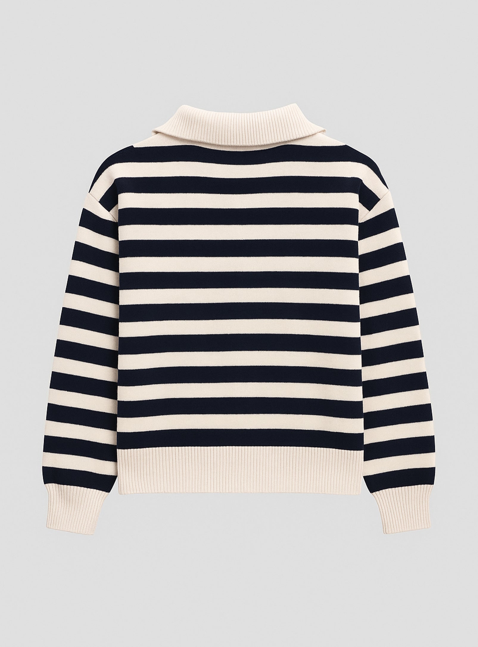 TELA | Half Zip Striped Sweatshirt