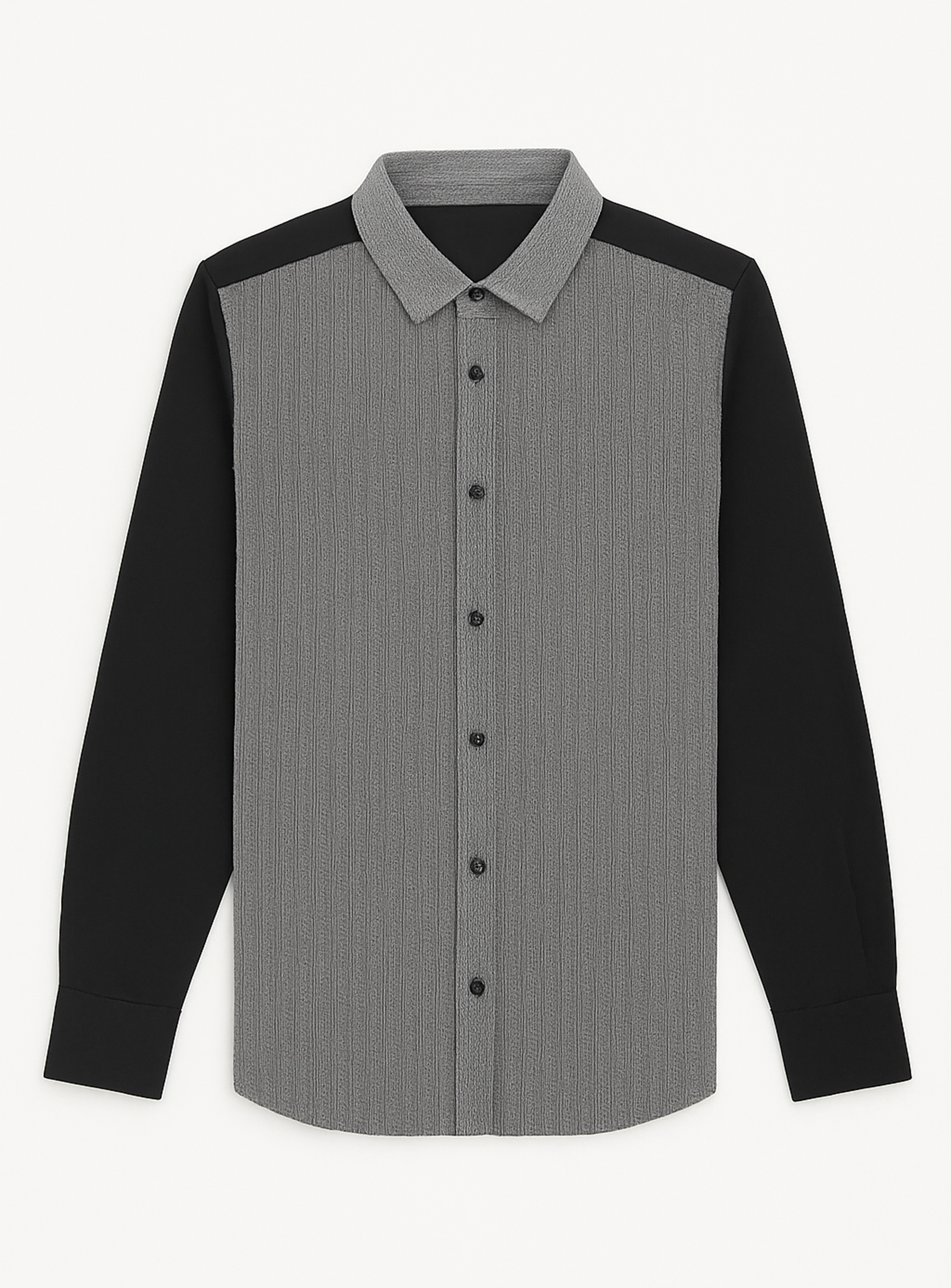 VINNY | Two-Tone Long Sleeve Textured Shirt